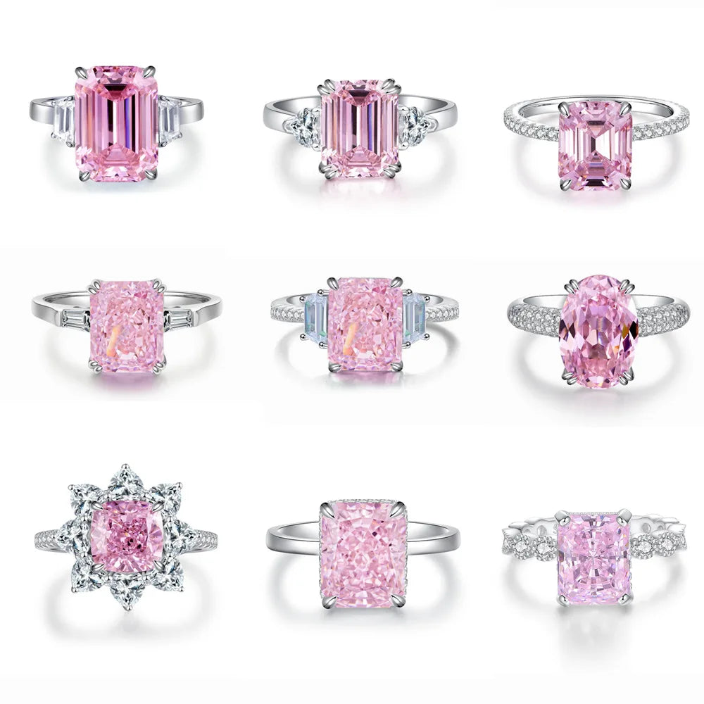 Collezione di Anelli con Zaffiri Rosa creati in Laboratorio