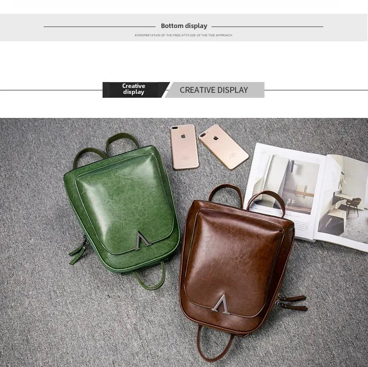 Fashionable High-Quality Leather Women's Backpack Casual Multifunctional Large Capacity Hot Sale Of The Season New Style Double