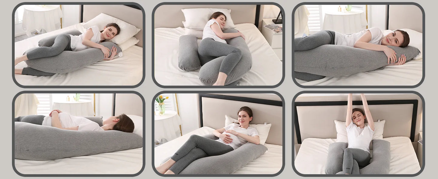 H-shaped Pregnancy Pillow Adjustable ,Maternity Pillow for Side Sleepers,Pregnancy Body Pillow with Lumbar & Abdominal Support