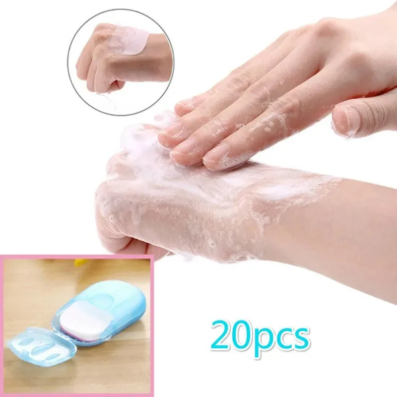 Portable Soap Paper Disposable Travel Camping Mini Cleaning Soaps for Washing Cleaning Hand for Outdoor Hiking Outdoor Supplies