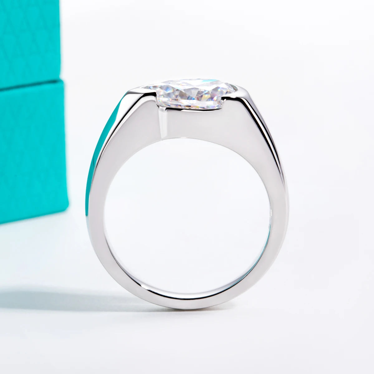 AnuJewel 2.5ct Pear Cut Moissanite Engagement Wedding Ring 925 Sterling Silver Ring 18k White Gold Plated for Women&Men Jewelry