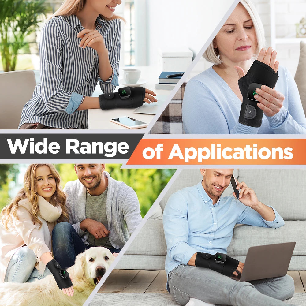 Wrist Heating Vibration Pad 3 Heat Level Heated Wrist Hot Therapy for Carpal Tunnel Relief Tendonitis Wrist Support Pad