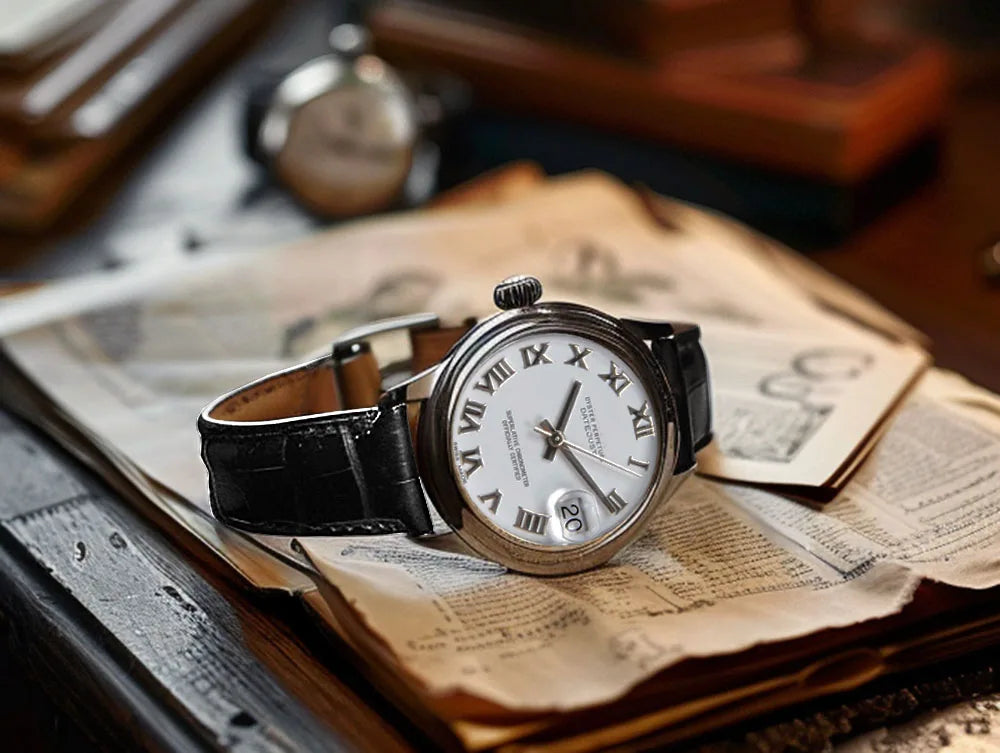 Cinturini per Orologio in Fiore di Pelle di Vitellino con Accessori