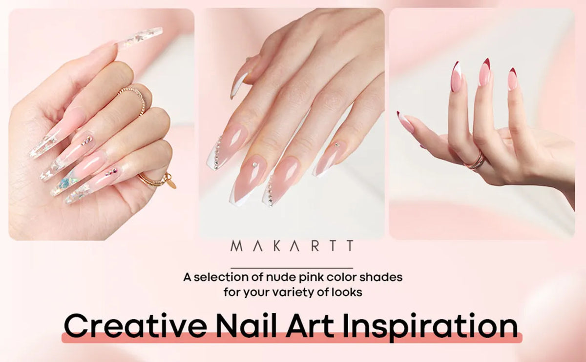 Makartt HEMA-Free Poly Nail Extension Gel 50ml, Hybrid Acrygel Builder Multi-Color, Long-Lasting French Manicure DIY Nail Art