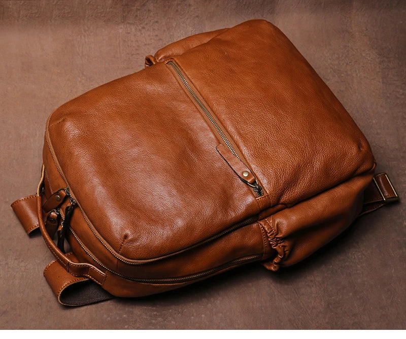 GURO High Quality Genuine Leather Backpack Men Large Capacity Business Travel bag Luxury Student School Bag Laptop Computer Pack