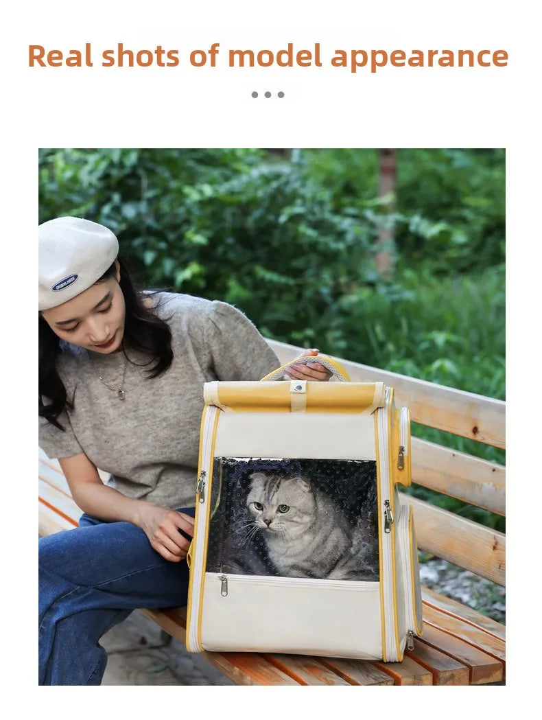 Multifunctional pull rod pet bag portable cat suitcase cat bag outing large capacity double shoulder breathable pet backpack