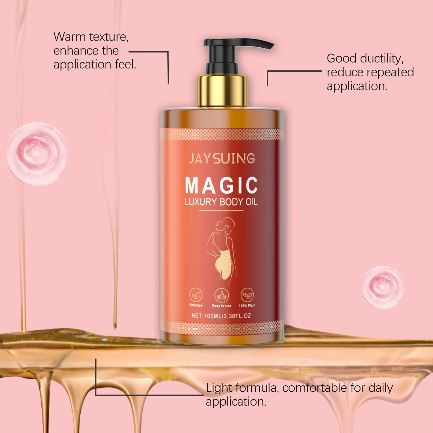 Magic Body Firming Oil Skin Tightening Anti-Aging Refreshing Abdomen Thigh Improve Elasticity Hydrate Anti Cellulite Massage Oil