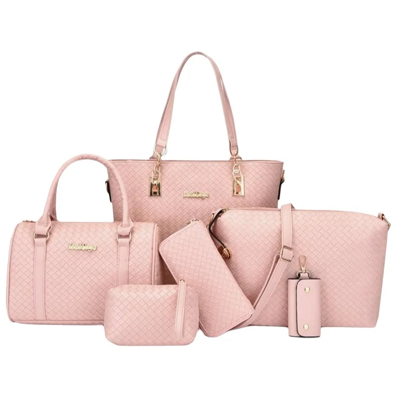 Fashionable Urban Simple Large Capacity Mother-Daughter Shoulder Bag Women's Handbag Set Six Pieces Crossbody Handbag