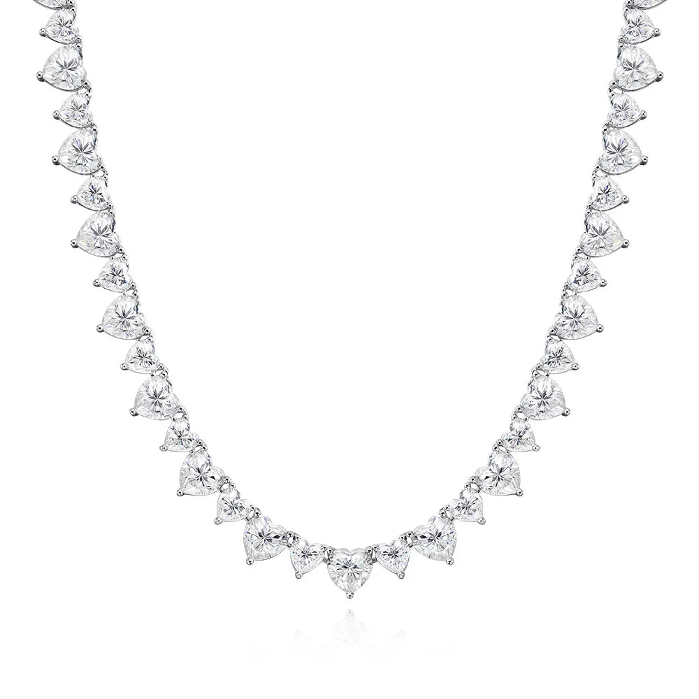 TBCYD 47/53.5ct 5mm 6.5mm D Color Heart Moissanite Necklace For Women Wedding Party Anniversary Gift Fine Jewelry