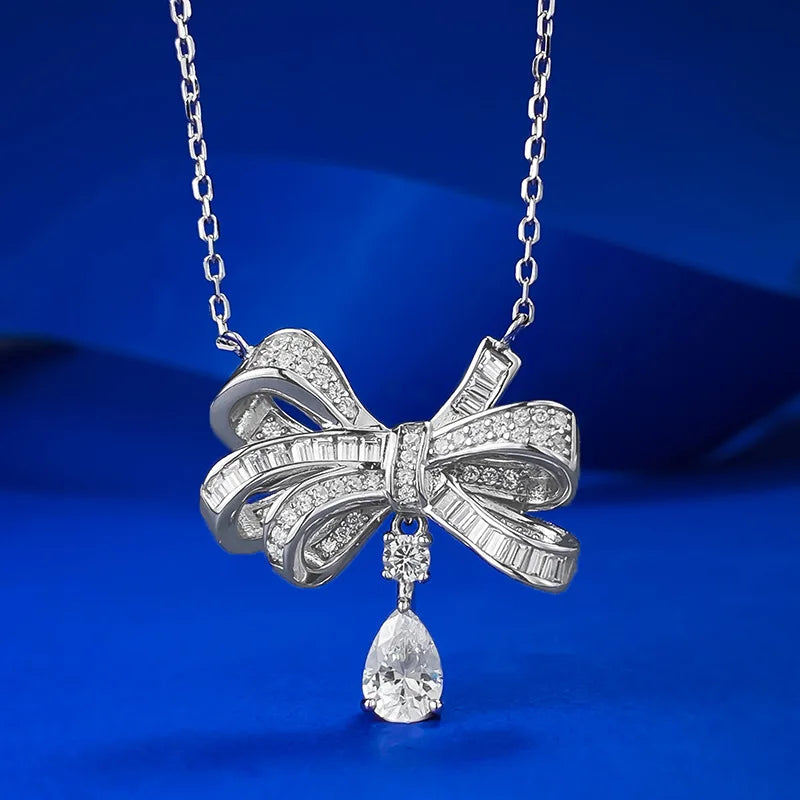 Queen Heart Lab Moissanite Diamond Pendant 100% Real 925 Sterling Silver Wedding Chocker Necklace for Women Engagement Jewelry