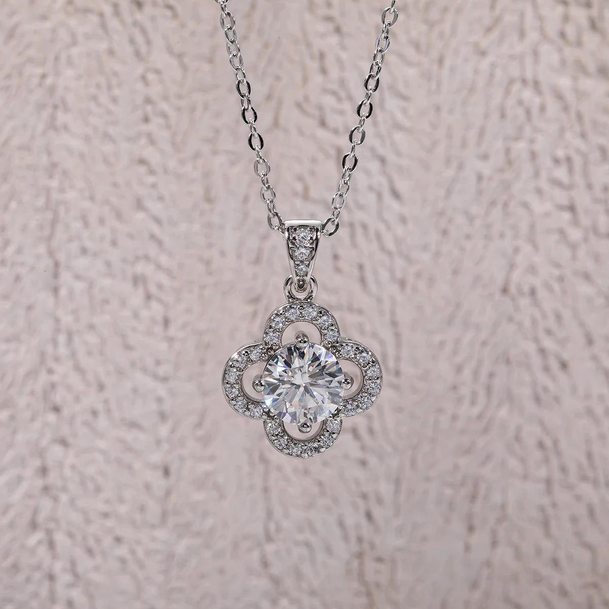 AnuJewel 1 Carat D Color Moissanite Diamond Luxury Pendant  925 Sterling Silver 40+2+3cm Necklace Fine Jewelry Wholesale