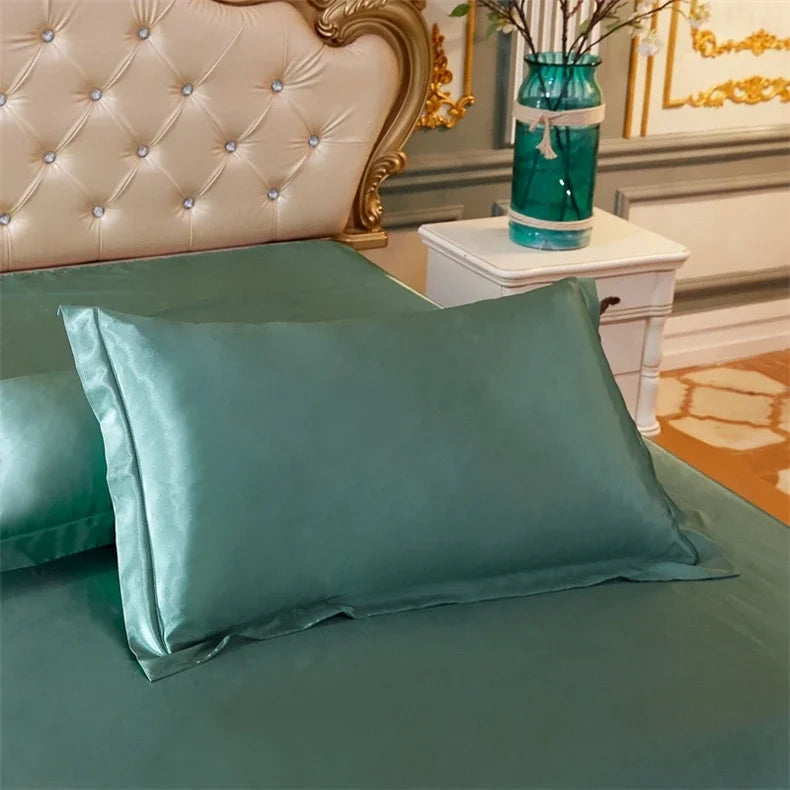 Luxury Silky Smooth Satin Pillowcase Solid Color Envelope Pillow Case Bedding Bedroom Sleep Pillowcover 48x74