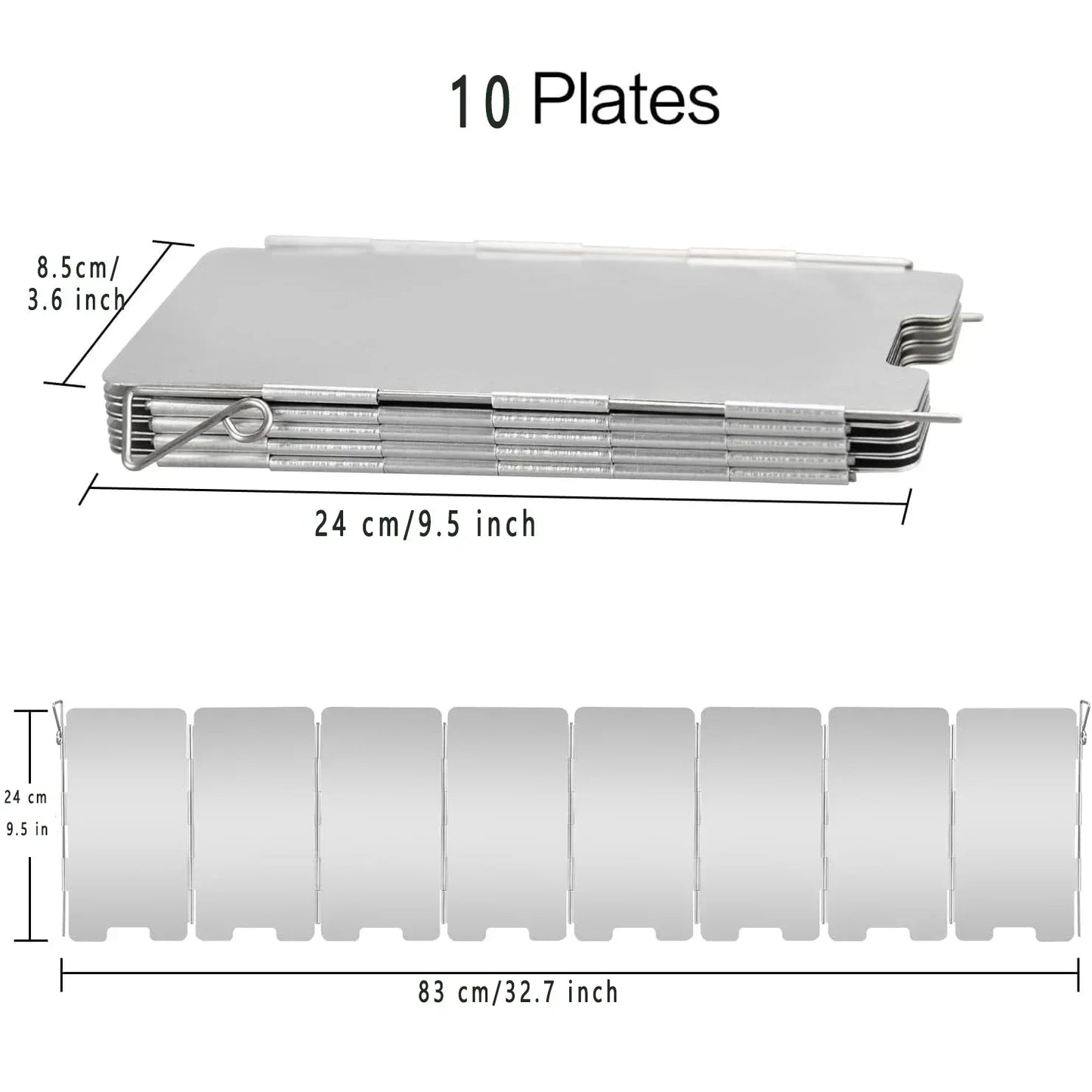 9/10/12 Plates Stove Windscreen, Aluminum Stove Windshield with Drawstring Bag, for Camping, Butane Stoves