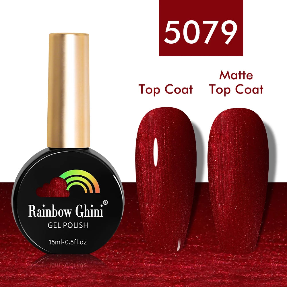 Rainbow Ghini 15ml Glitter Dark Red Gel Nail Polish Semi-Permanent Varnish UV Pale Red Nail Gel Art Supplies for Professionals