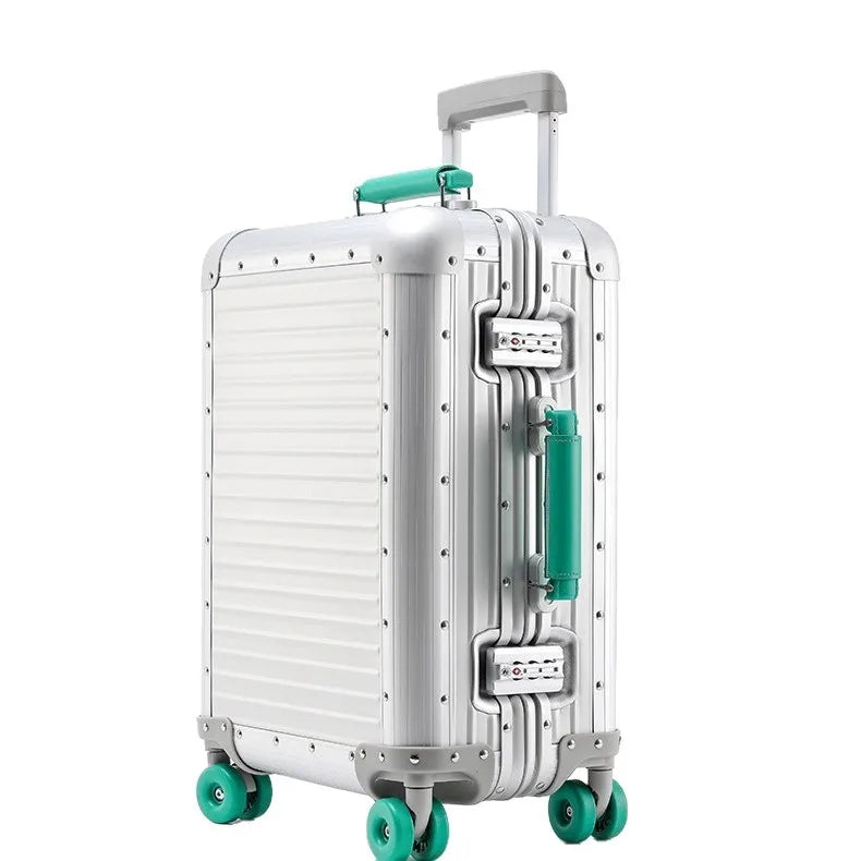 KLQDZMS Travel Luggage All Aluminum Magnesium Alloy Boarding Box Men's Business Trolley Case 20"24 Inch Rolling Suitcase