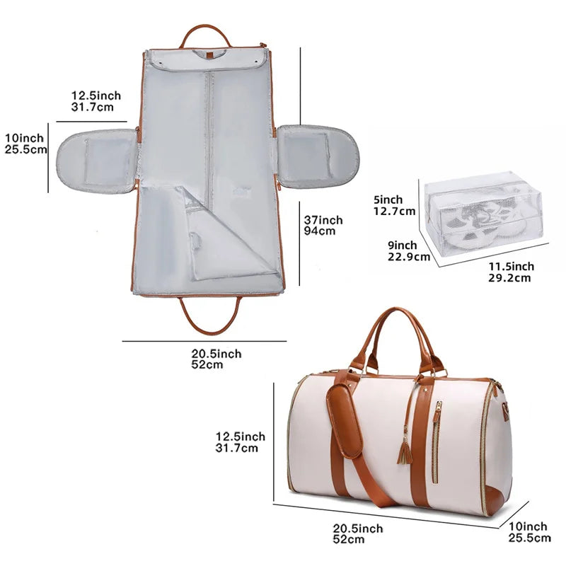 75L Large Capacity PU Foldable Travel Bag Lightweight Traveling Duffel Bag for Women Men Tote Bag Carry On Luggage Bag