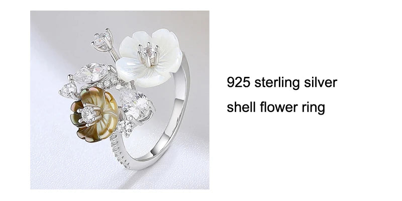 Laya Clip Earrings For Women High Quality Zircon Natural Shell Flower 925 Sterling Silver Fashion Original Jewelry 2022 Trend