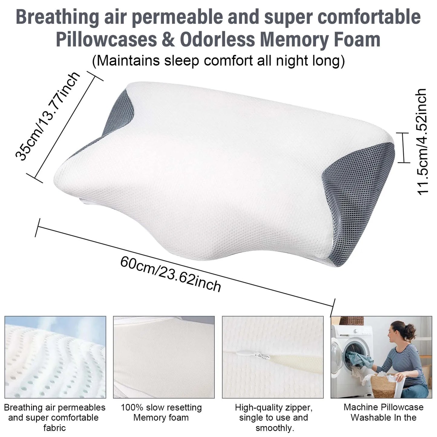 1 pcs Memory Foam Bed Orthopedic Pillow Neck Protection Slow Rebound Memory Pillow Butterfly Shaped Health Cervical Neck