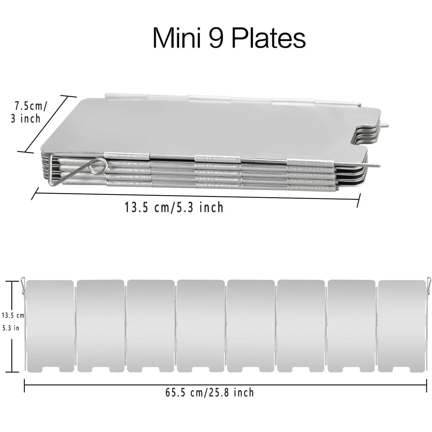 9/10/12 Plates Stove Windscreen, Aluminum Stove Windshield with Drawstring Bag, for Camping, Butane Stoves