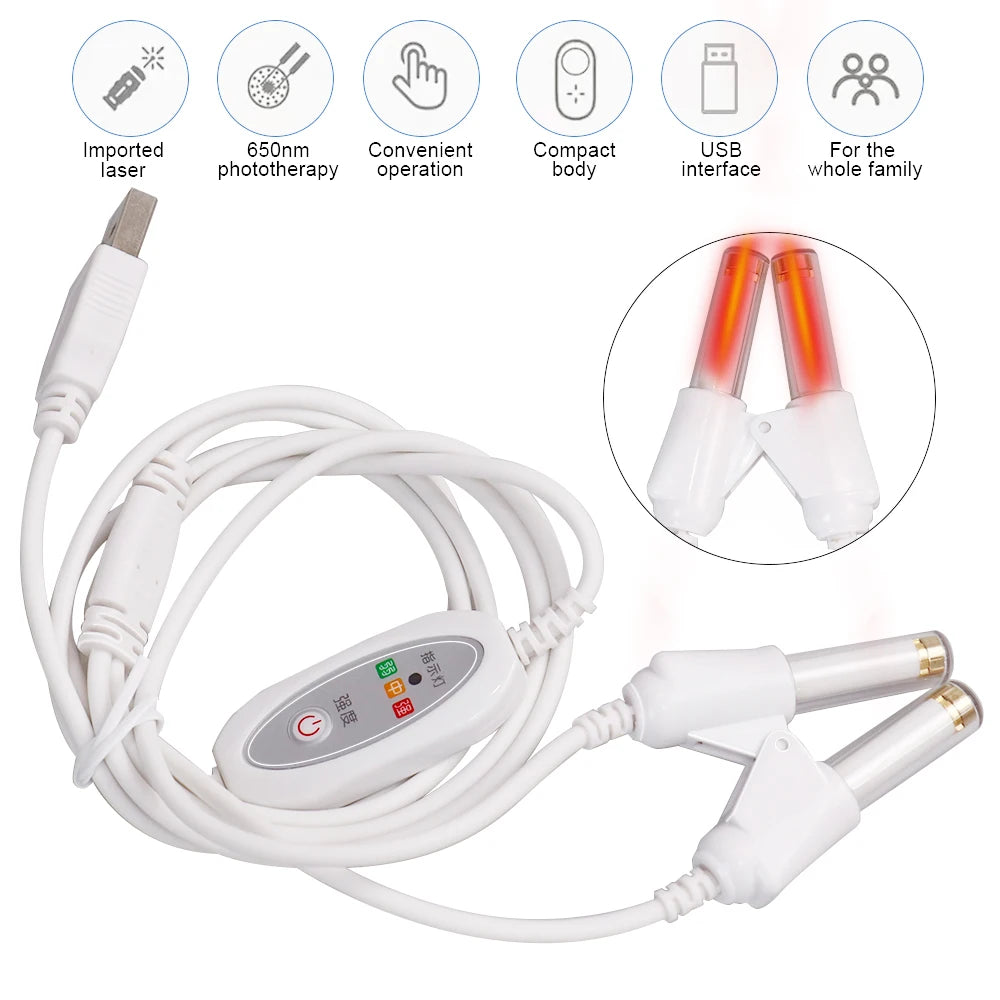 Tinnitus Ear Laser Therapy LLLT Irradiation Laser Physiotherapy Earplug Otitis Media Deafness Nose Rhinitis Sinusitis Treatment