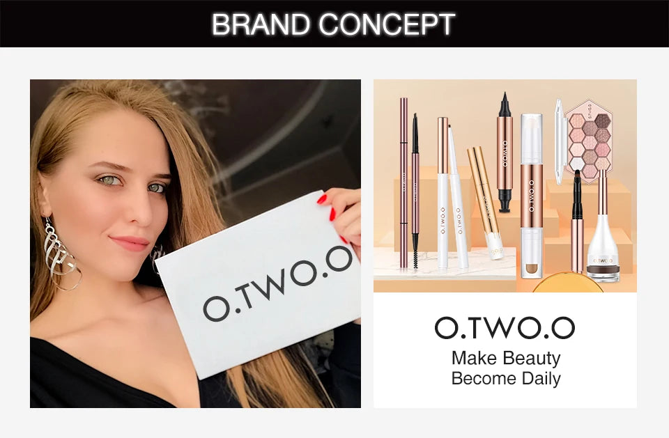 O.TWO.O Eyebrow Pomade Brow Gel Wax 2 IN 1 Waterproof Long Lasting Creamy Texture Eye Brow Tint Enhancers Cosmetics Makeup