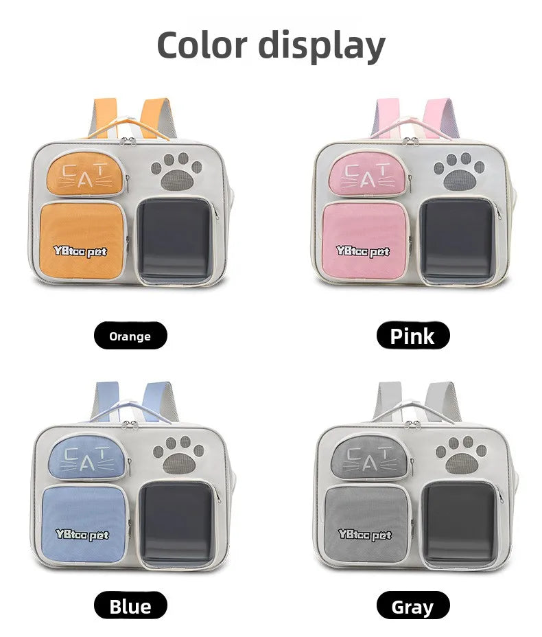New arrivalpure color large-capacity pet bag outdoor backpack cat bag outing bag portable shoulder crossbody bag cat cage