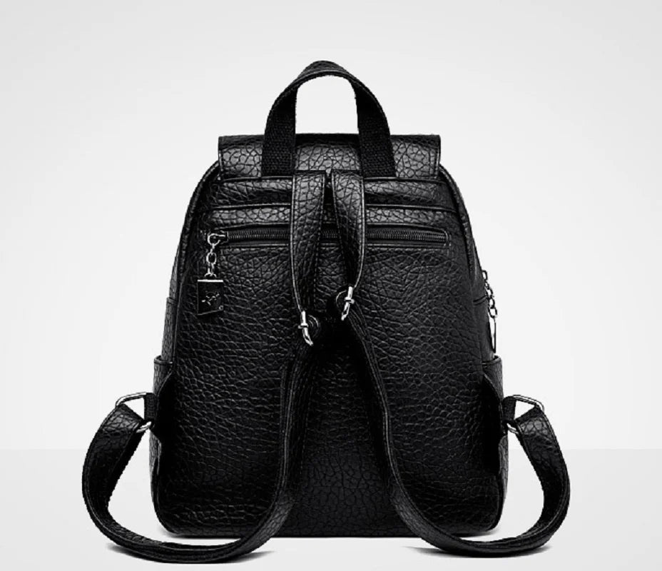 New Women's High Quality Leather Travel Backpack Fashion Luxury Large Capacity Shoulder Bags School Bag Teenagers Girls Totes