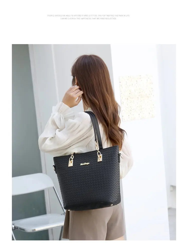 Fashionable Urban Simple Large Capacity Mother-Daughter Shoulder Bag Women's Handbag Set Six Pieces Crossbody Handbag