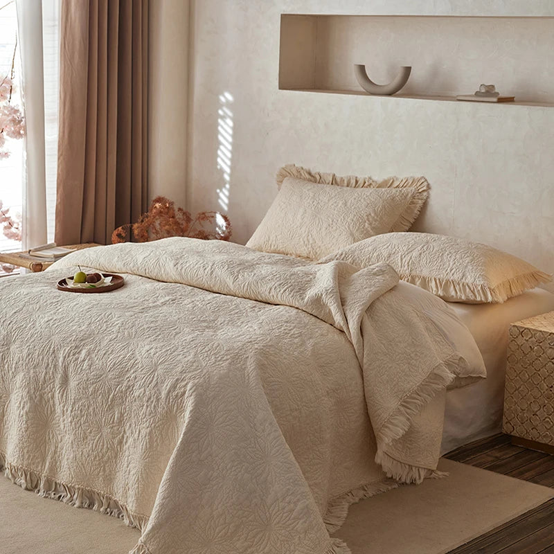 Washed Pure Cotton Versatile Quilted Bedspread Summer Quilt Blanket Bed Cover Mattress Topper Coverlet Bed Sheet With Pillowcase