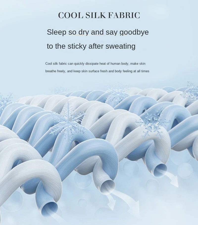 Cooling Blanket for Bed Silky Air Condition Comforter Lightweight Cooled Summer Quilt with Double Side Cold & Cooling Fabric