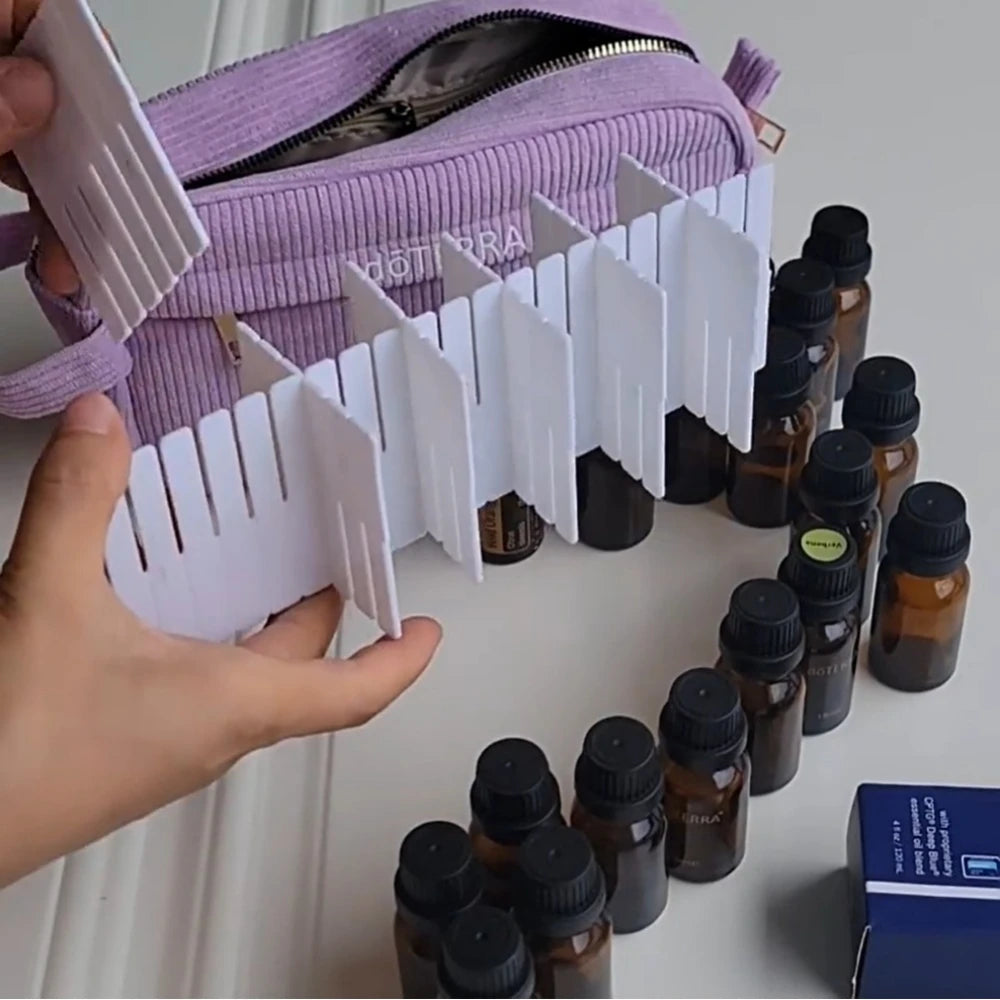 Corduroy Essential Oil Storage Bag 14 Slots 15ML Travel Essentials Oil Case Portable Perfume Carrying Organizador Cosmetic Bag
