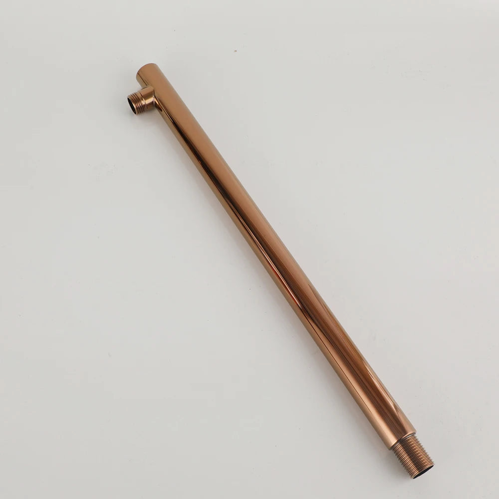 Monite Rose Golden Shower Faucet Rainfall Square Head Pink Gold Bathroom Bathtub Shower Set Faucet w/Hand Shower & Bathtub Mixer