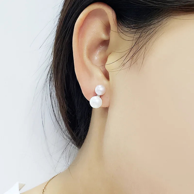 Wedding 925 Silver Natural Freshwater Pearl Necklace Earrings Set,Multi Color Pearl Jewelry Set Wife Mother Birthday Gift Black