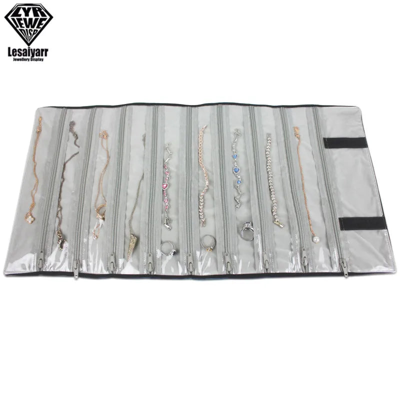 Jewelry Roll Up Bag Organizer Soft Velvet Travel Bags Necklace Earrings Ring Bracelet Carrier Storage Case Bangle Watch Holder