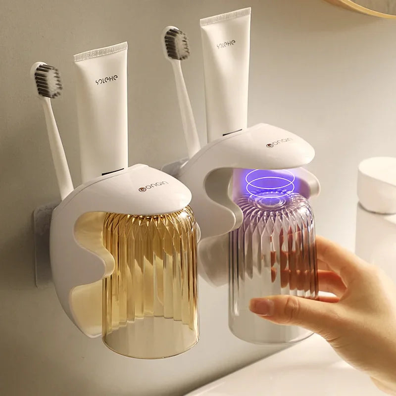 Cartoon Toothpaste Dispenser Automatic Toothpaste Squeezer New Wall-Mount Holder Toothbrush Rack Bathroom Washroom  Accessories