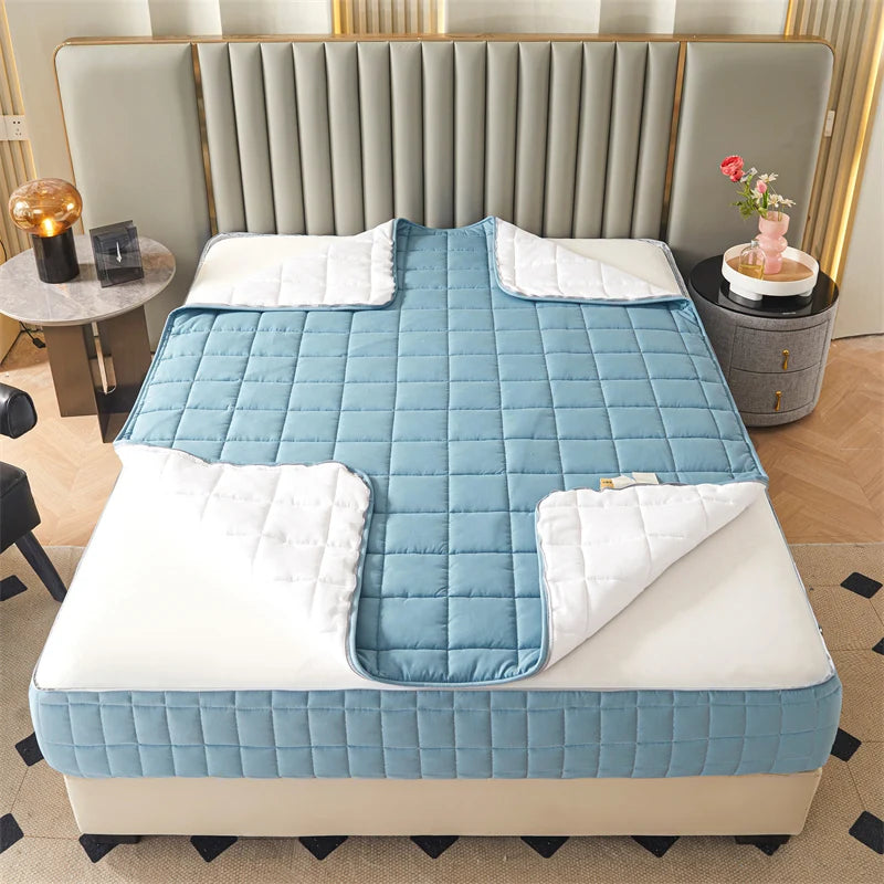 Six Sides All Inclusive Mattress Cover with Zipper Thicken Fitted Sheet Quilted Mattress Protector Pad Couple Customized Size