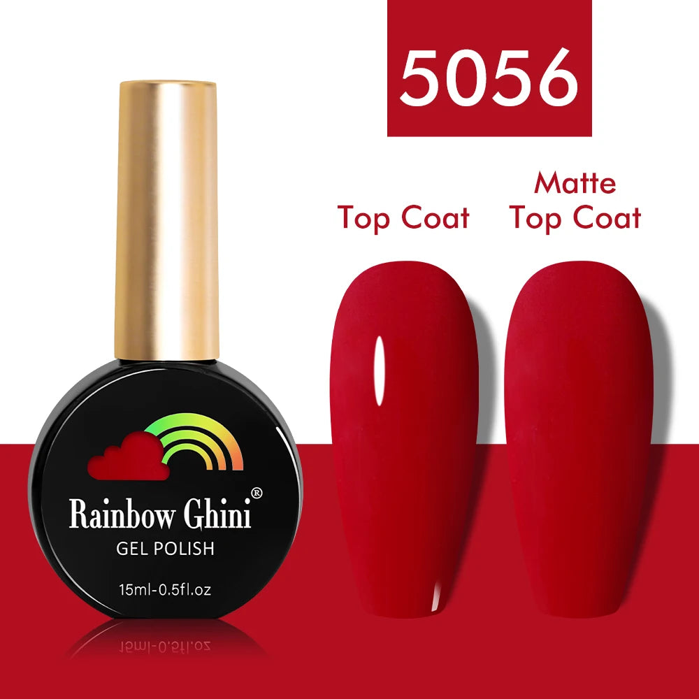 Rainbow Ghini 15ml Glitter Dark Red Gel Nail Polish Semi-Permanent Varnish UV Pale Red Nail Gel Art Supplies for Professionals