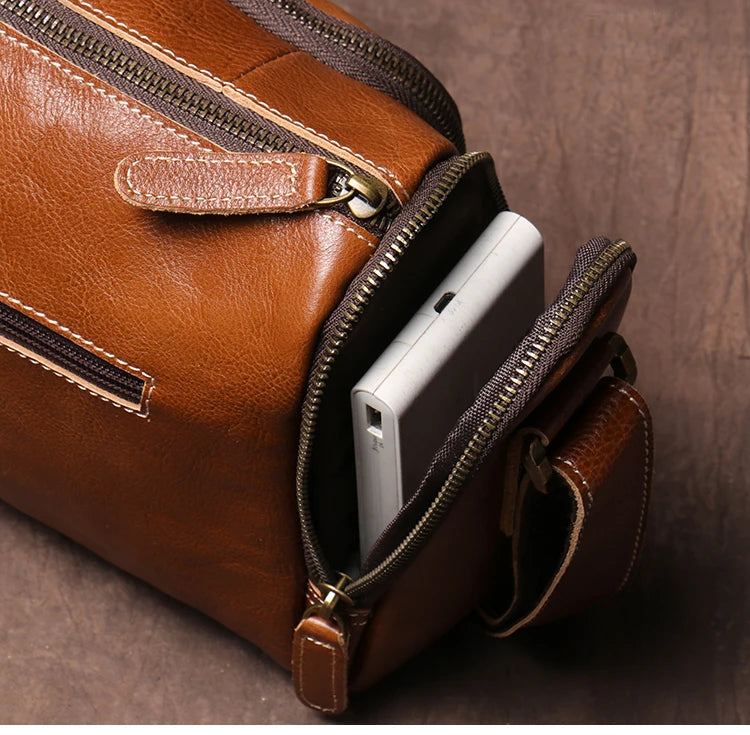 GURO Higher Quality Genuine Leather Shoulder Bag Men's Party Deluxe Crossbody Vintage Top Cowhide multicompartment Messenger Bag