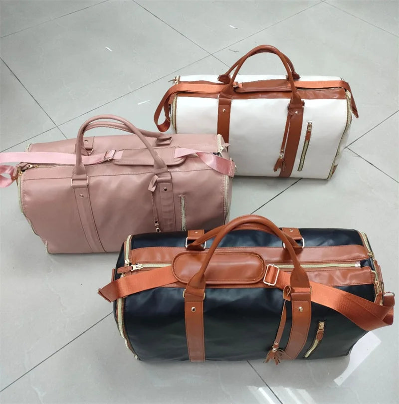 75L Large Capacity PU Foldable Travel Bag Lightweight Traveling Duffel Bag for Women Men Tote Bag Carry On Luggage Bag