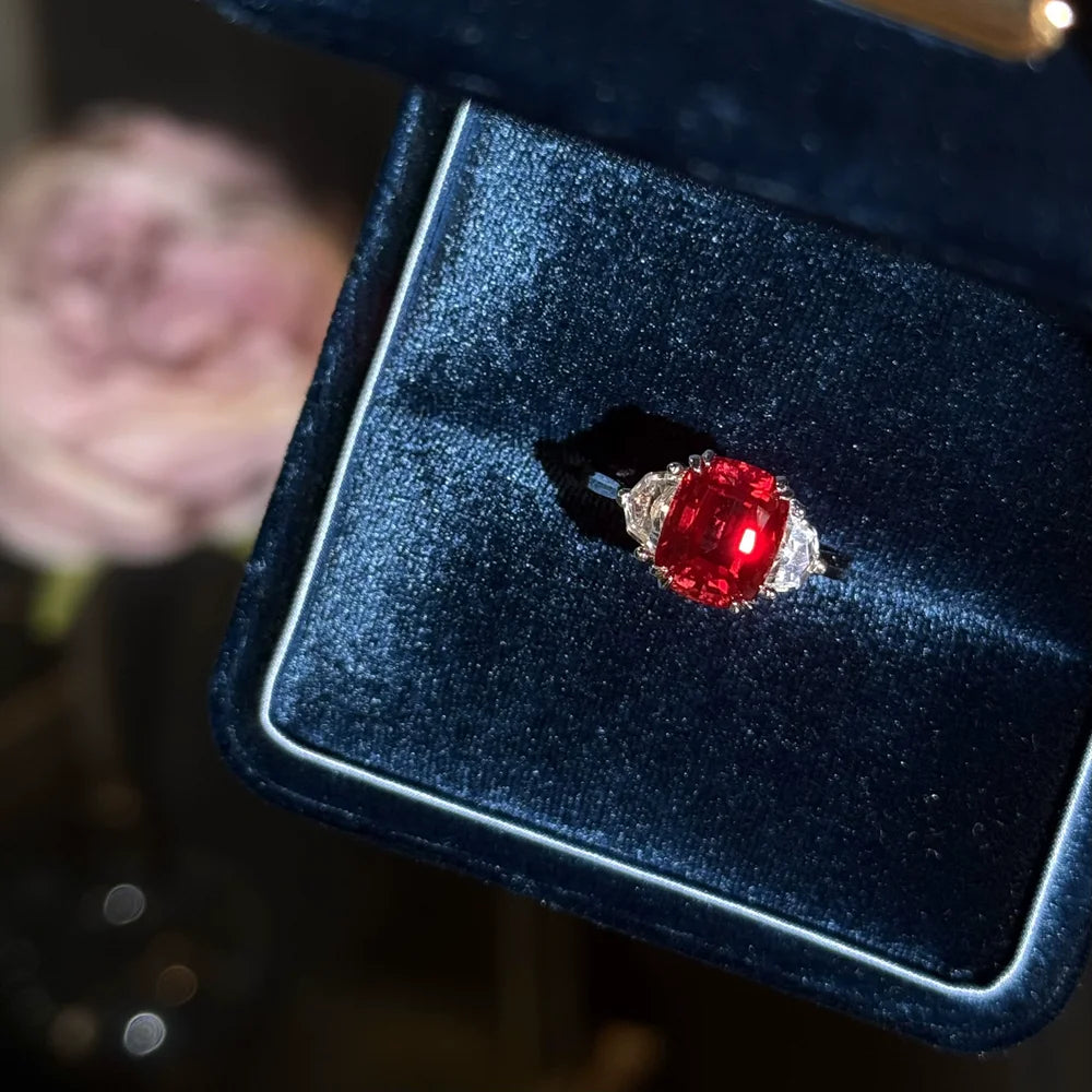 Wong Rain 925 Sterling Silver 4CT Paraiba Tourmaline Padparadscha High Carbon Diamond Gems Wedding Engagement Rings Fine Jewelry