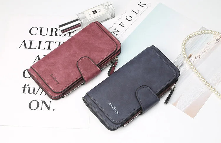 Baellerry High Quality Long Women's Wallet Buckle Multiple Card Slots Mobile Phone Bag Hand-held Bag Card Holders