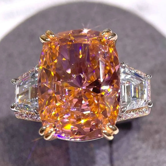 WUIHA Vintage 100% 925 Sterling Silver 13.8 CT Lab SapphireHigh Carbon Diamonds Gemstone Wedding Engagement Ring Fine Jewelry