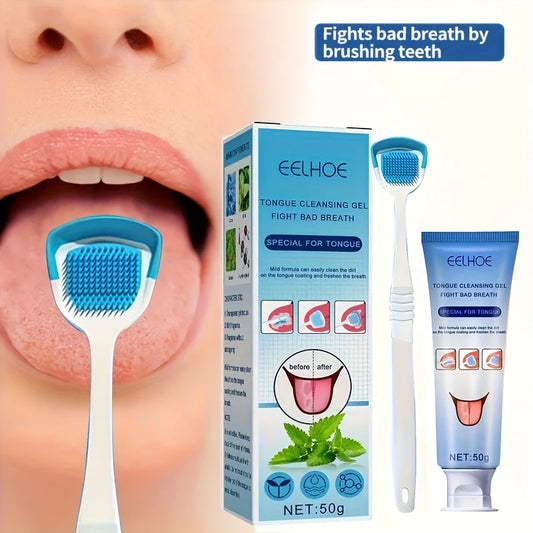 Tongue Cleansing Gel With Brush, Tongue Cleaning, Mouth Care, And Freshen Your Oral Hygiene 50g(1. 76oz)