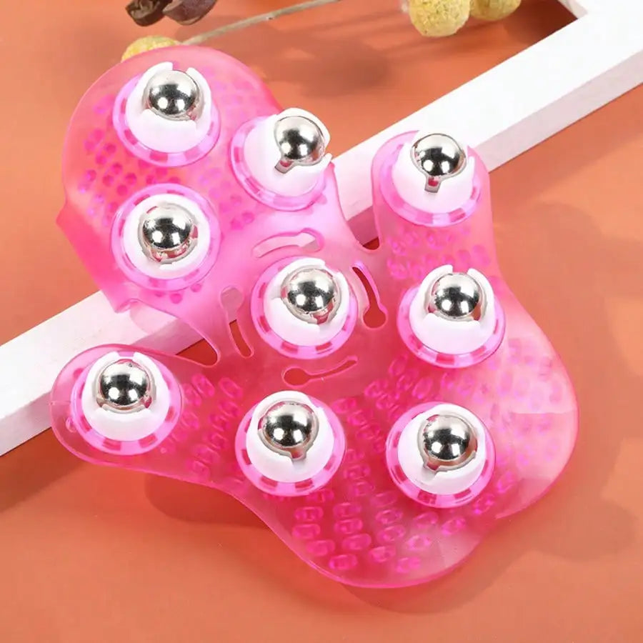 360° Rotating Silicone Body Massager With 9 Steel Balls - Full Body, Abdomen, Leg And Back Muscle Tool, Durable And Ergonomic