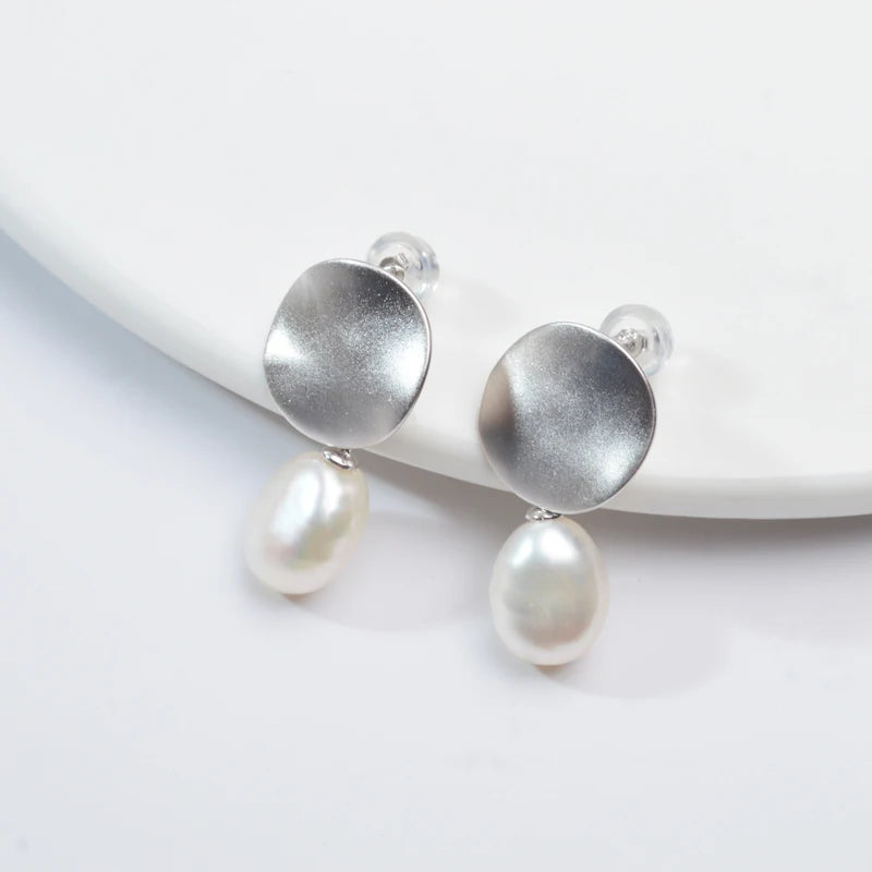 ASHIQI Natural Freshwater Baroque Pearl 925 Sterling Silver Earring  Jewelry for Women