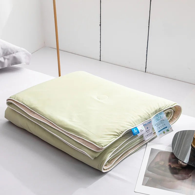 Cooling Blanket for Bed Silky Air Condition Comforter Lightweight Cooled Summer Quilt with Double Side Cold & Cooling Fabric