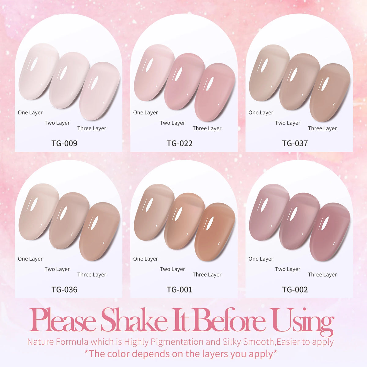 Tonitu G 7ml Semi-permanent Jelly Gel Nail Polish 59 Colors Natural Transparent  Summer Nails Art Soak Off  UV LED Gel  Varnish