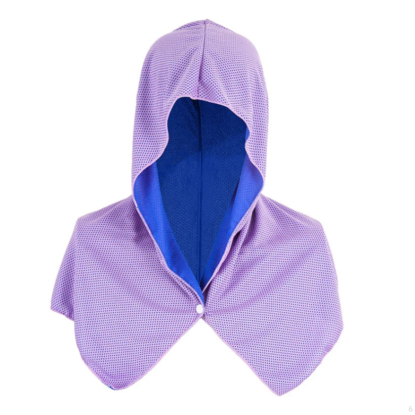 Quick Drying U Cooling Hoodie Towel Beach Camping Gym Building Sun Protection Quick Drying Sports Cooling Towel Headband