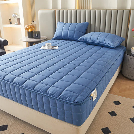 Six Sides All Inclusive Mattress Cover with Zipper Thicken Fitted Sheet Quilted Mattress Protector Pad Couple Customized Size