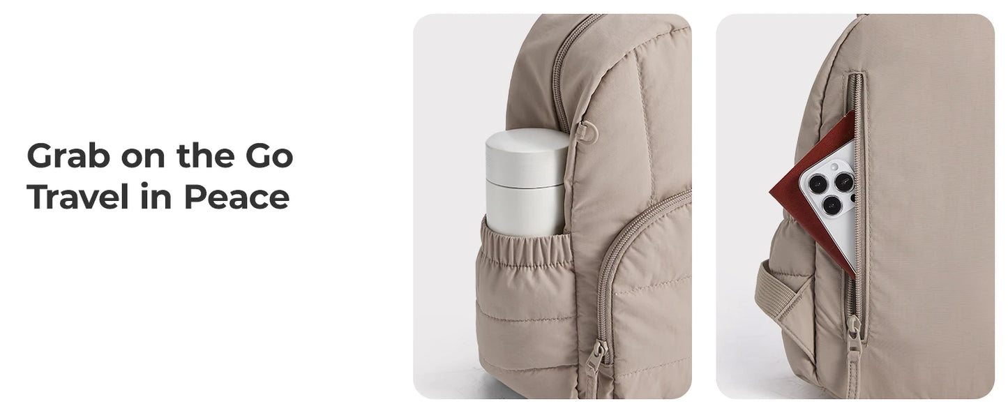 BAGSMART Mini Backpack for Women Lightweight Puffer Small Backpack Purse Quilted Casual Travel Daypack Cute Waterproof Bookbag